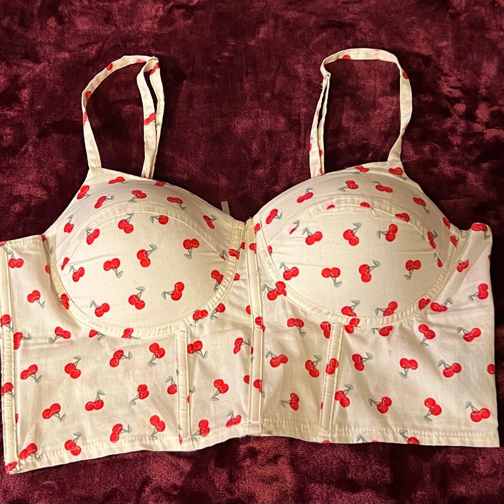 Say What? Cherry Patterned Bustier